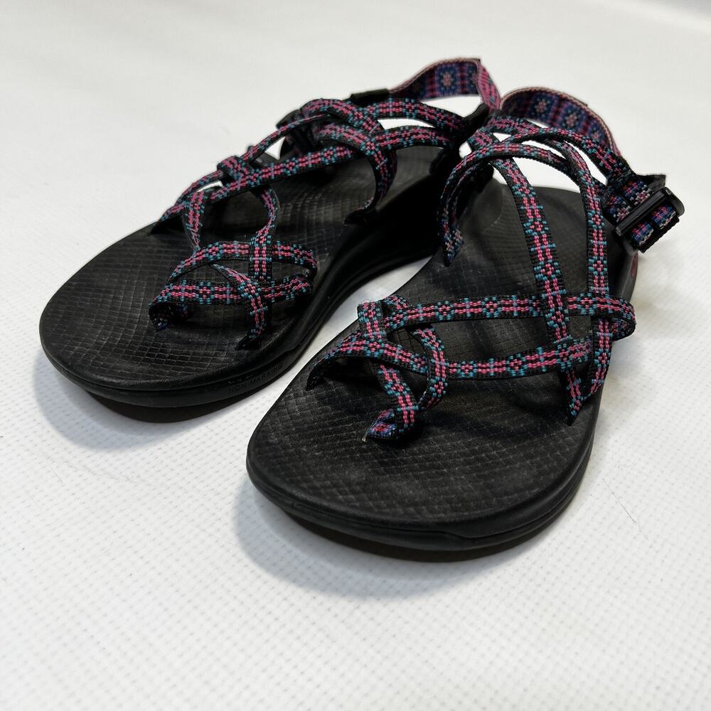 Chaco Sandals Womens 9 40 EU Hiking Water Pink Blue Black ZVOLV X2 EUC